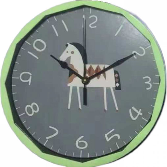 Kids Wall Clock Plastic Green Kids Wall Clock Plastic Green
