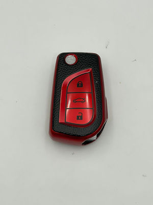 Silicone Car Key Cover Case with 3 Buttons for Toyota Black