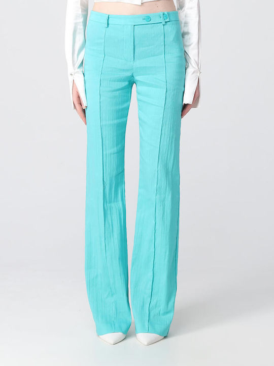 Patrizia Pepe Women's High Waist Fabric Palazzo Pants Palazzo Fit Green