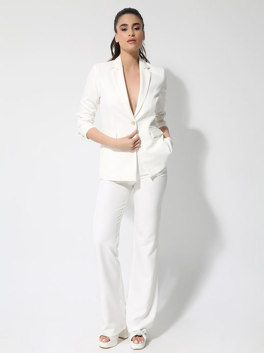 Tresor Women's Fabric Trousers White