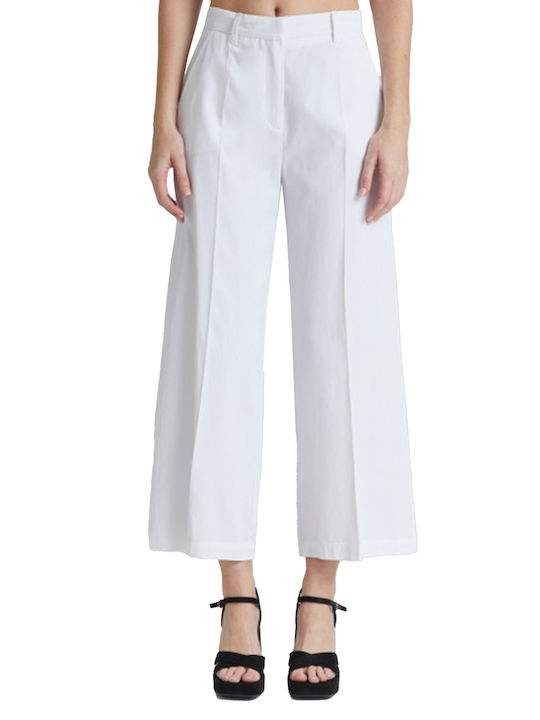 4tailors Women's Fabric Capri Trousers White