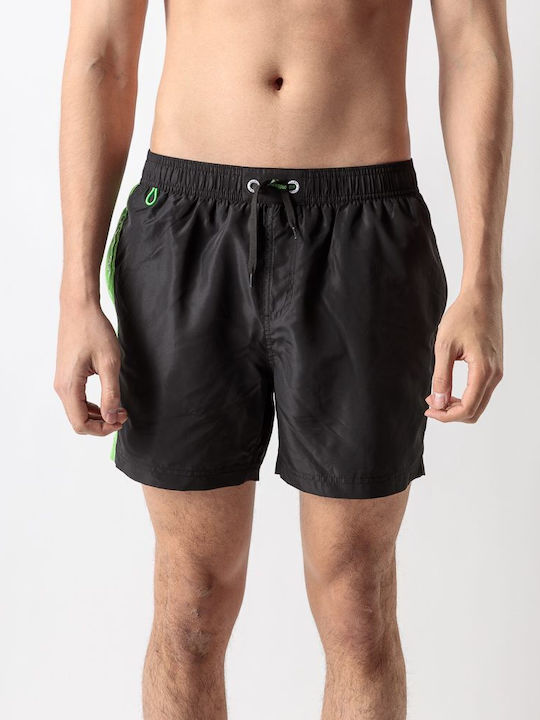 Devergo Men's Swimwear Shorts Black with Patterns