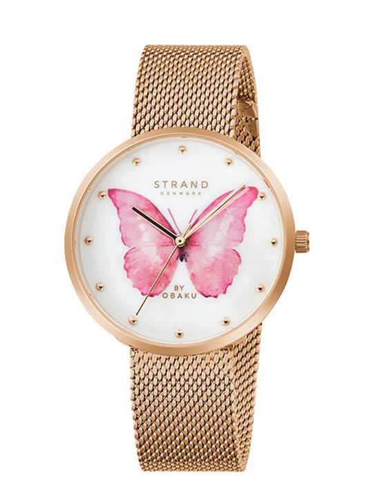 Strand by Obaku Women's Watch with Gold Metal Bracelet