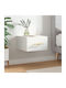 Wooden Bedside Table White 35x35x20cm