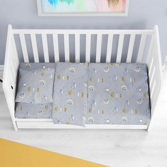 Dimcol Graues Baby Bettlaken 80x110cm