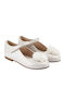 Kids Patent Leather Ballerinas Mercedita with Hoop & Loop Closure Beige