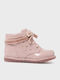 Biker Kids Boots from Patent Leather with Zipper Pink