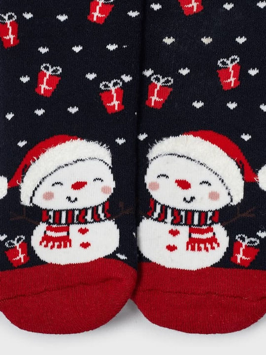 Mayoral Non-slip Kids' Long Socks Snowman Blue