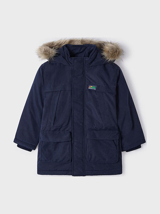 Kids' Parka Long with Hood Navy Blue