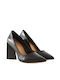 Carrano Leather Pointed Toe Black Heels