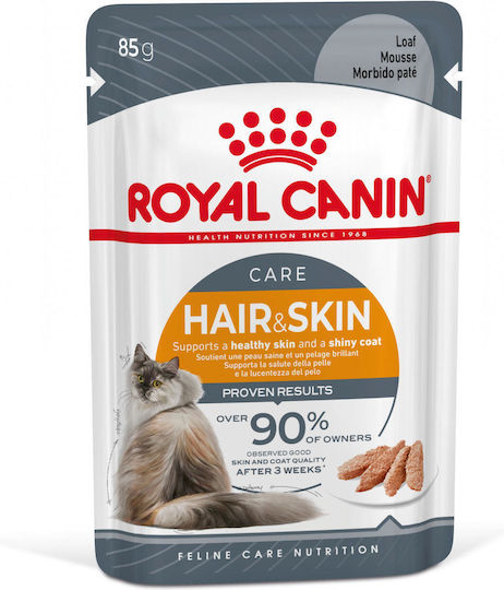 Royal Canin Hair & Skin Care Loaf Wet Food for Adult Cats in Pouches with Poultry 85gr