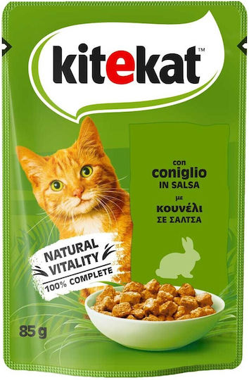 Kitekat Φακελάκι Wet Food for Adult Cats in Pouches with Rabbit 85gr