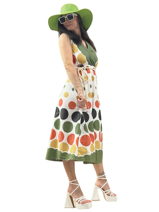 Summer Midi Dress Khaki