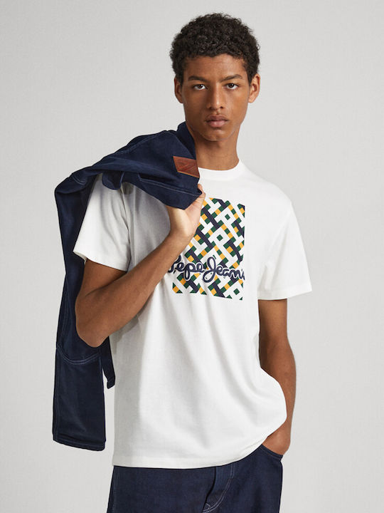 Pepe Jeans Men s T shirt White PM509118 803 Skroutz.cy