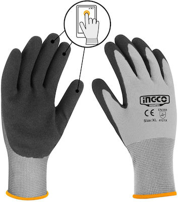 Ingco Gloves for Work Gray Nitrile 1pcs