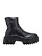 Leather Women's Ankle Boots with High Heel Black