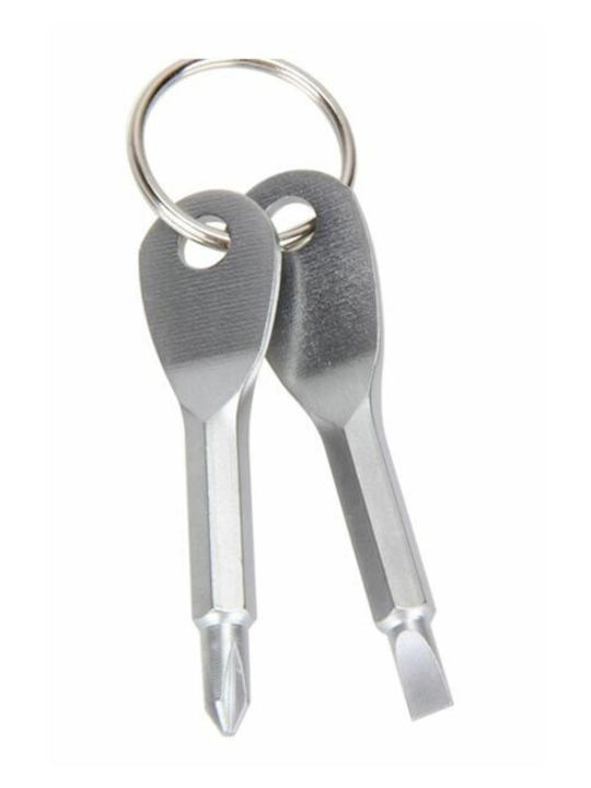 Set Keychain Wallets Metallic Silver 2pcs