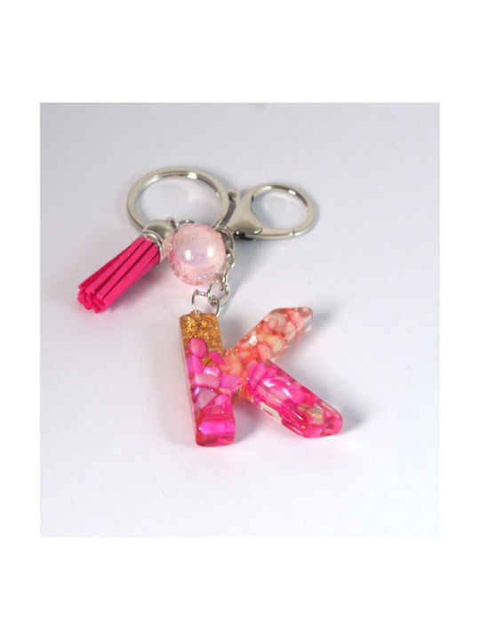 Keychain Sticlă Monogramă Argintiu