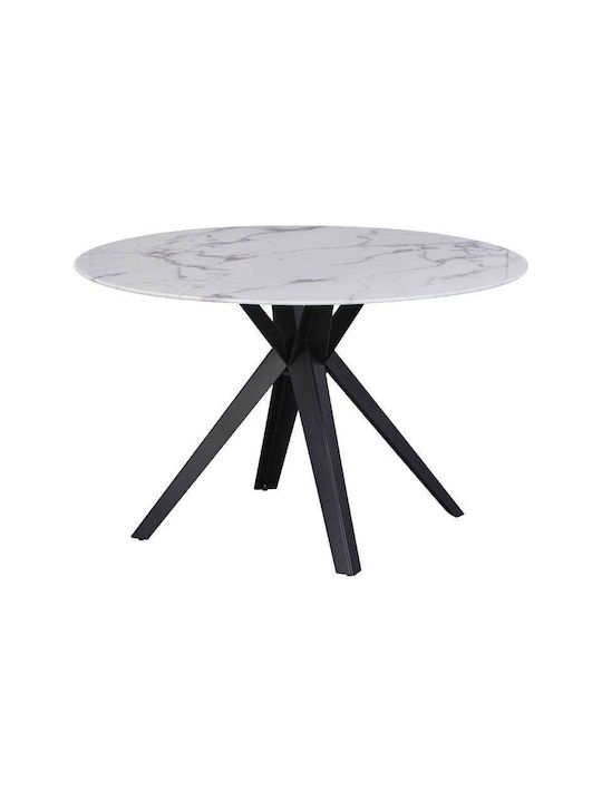 102 Table Dining Room with Glass Surface Black 120x75x75cm