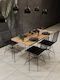 Table Dining Room Wooden with Metal Frame 120x60x75cm