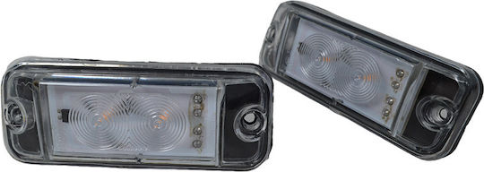 Ορθογώνιο Φως Ημέρας Αυτοκινήτου LED Mazda 2 Mercedes-Benz Actros 24V 10cm με Πορτοκαλί Φωτισμό 1τμχ
