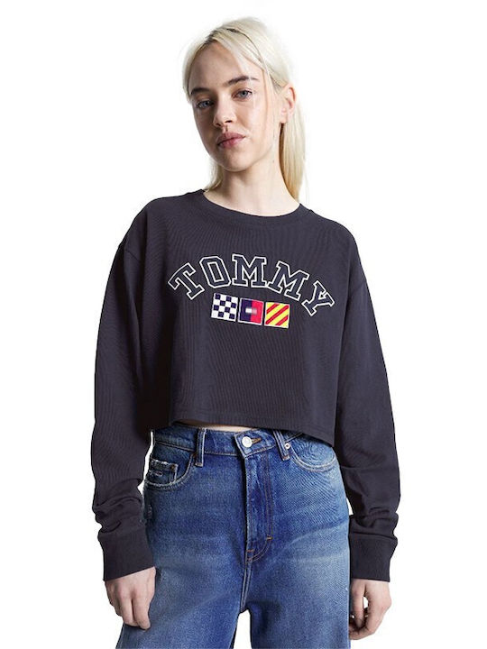 Tommy Hilfiger Women's Cropped Sweatshirt Blue