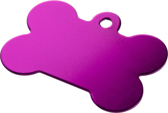 Hundemarke Knochen Lila Metall