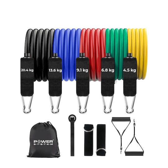 Power System Gymtube Resistance Bands with Handles Set 5pcs Multicolour