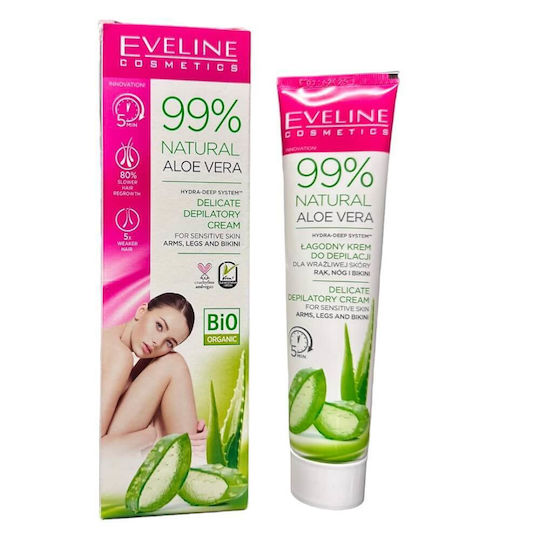 Eveline Hair Removal Body Cream Bio Suitable for Sensitive Skin with Aloe Vera 125ml