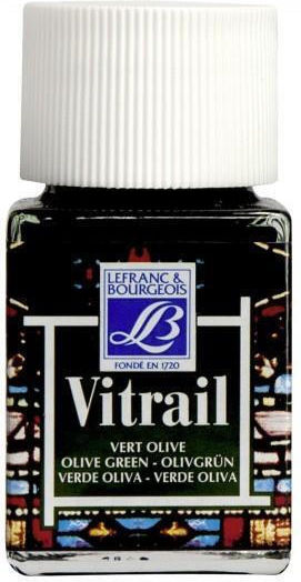 Lefranc Bourgeois Vitrail Liquid Craft Paint Green for Porcelain and Glass 541 Olive Green 50ml