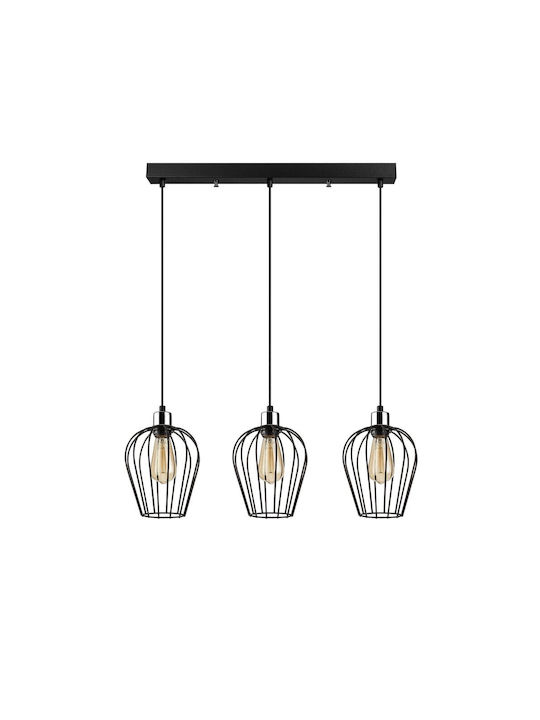 Elefant Pendant Light Three-Light Rail for Socket E27 Black