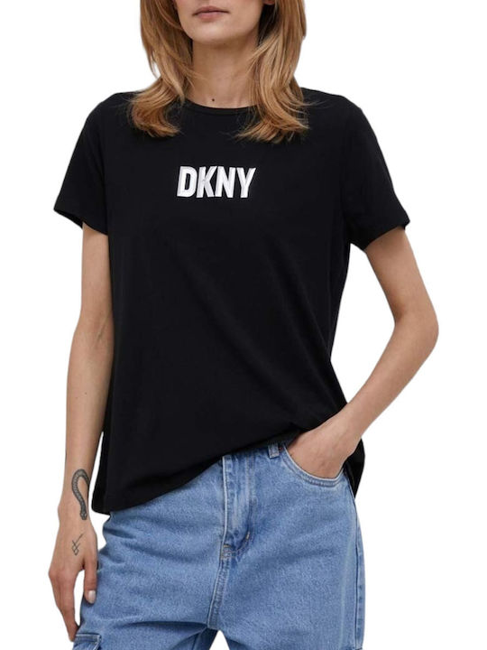 DKNY Bluza de Damă de Vară Mâneci scurte Neagră