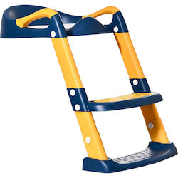 Baby Wise Toddler Toilet Seat with Footrest Handles and Cushion Blue / Yellow