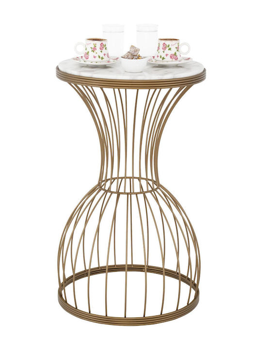 Round Side Table TBBT-10 Wooden Gold M35xL35xH60cm