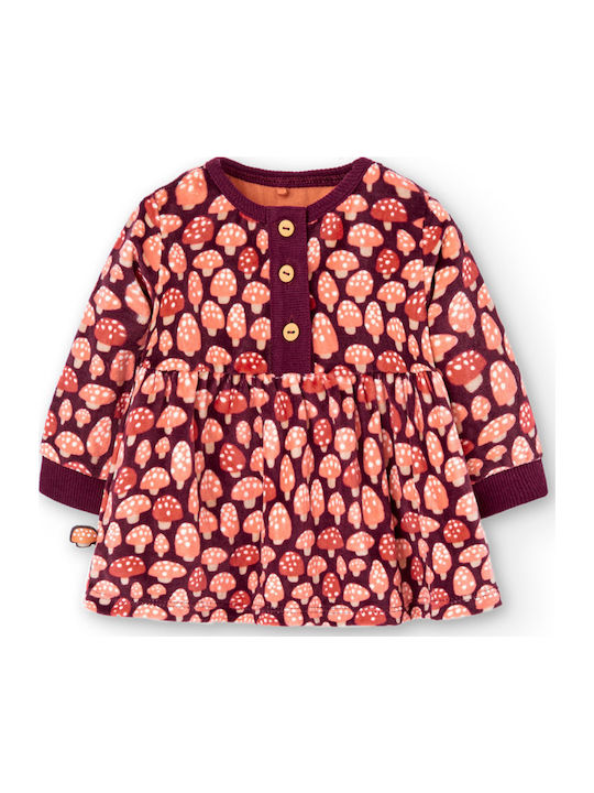 Kinderkleid Langärmelig Samt Rosa