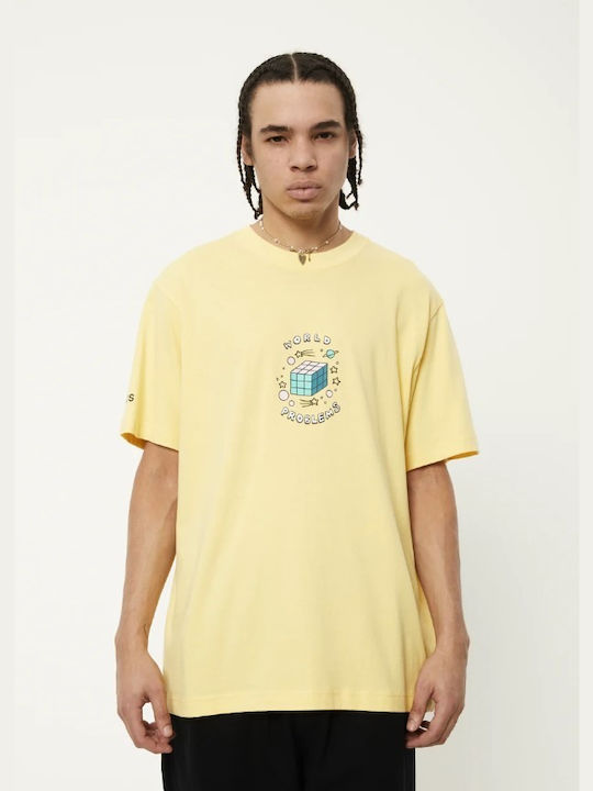 Afends Ανδρικό T-shirt Κοντομάνικο Κίτρινο