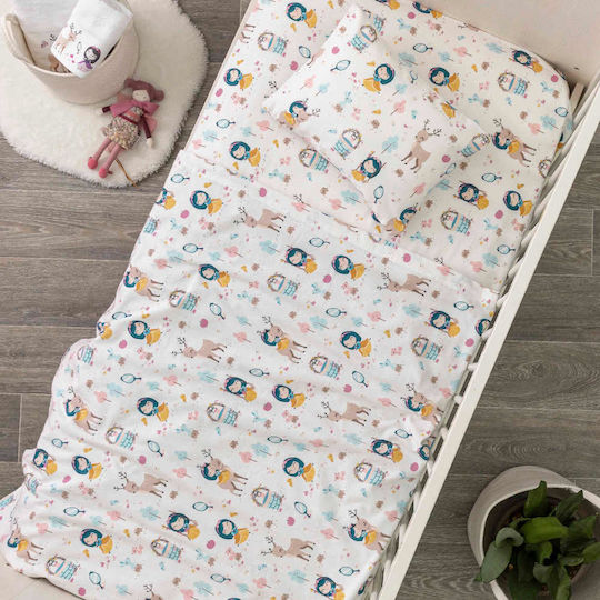Borea Princess Baby Sheets Set Crib Flannel Multicolored 120x160cm 3pcs
