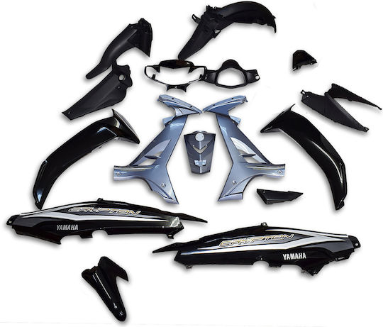 Yamaha Motorrad Kunststoff-Set für Yamaha Crypton T 110 Schwarz 16Stück