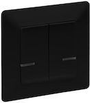 Legrand Recessed Electrical Lighting Wall Switch with Frame Basic Black