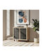 Ronan Wooden Shoe Organizer with 3 Shelves Beige 70.5x35x66cm