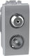 Bticino TV and Satellite Antenna Socket Basic in Gray color NT4214DN