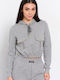 BodyTalk Women's Cropped Hooded Sweatshirt Gray