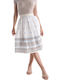 Remix Midi Skirt in White color