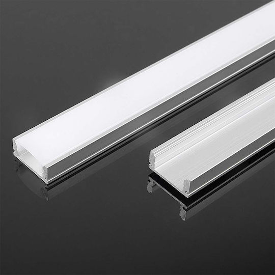 V-TAC Extern Aluminiumprofil für LED-Streifen mit Opal Abdeckung 200cm
