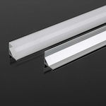 V-TAC External Angular LED Strip Aluminum Profile with Opal Cover 200cm