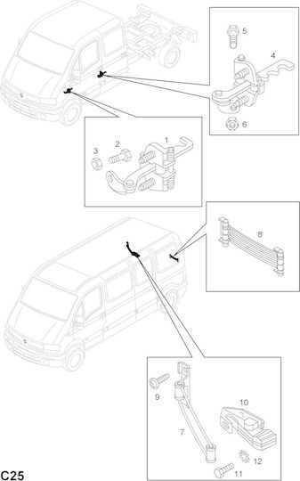 Opel Mecanismul ușii cu montaj Înainte 4416649