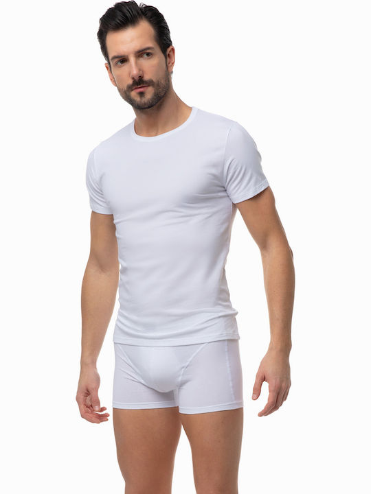 Minerva Men's Short Sleeve Undershirts White 2Pack