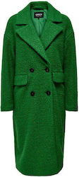 Only Women's Midi Coat with Buttons Green