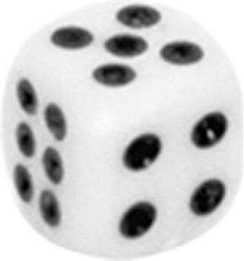 96-617 Plastic Dice for Backgammon 1cm 1pcs