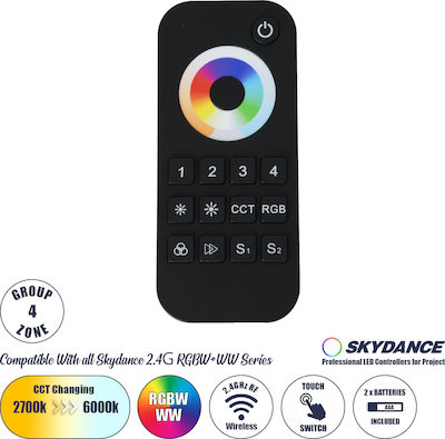 GloboStar RT10 Skydance Fără fir Telecomandă Cu ecran tactil RF: RF (Radiofrecvență) Mână 71544